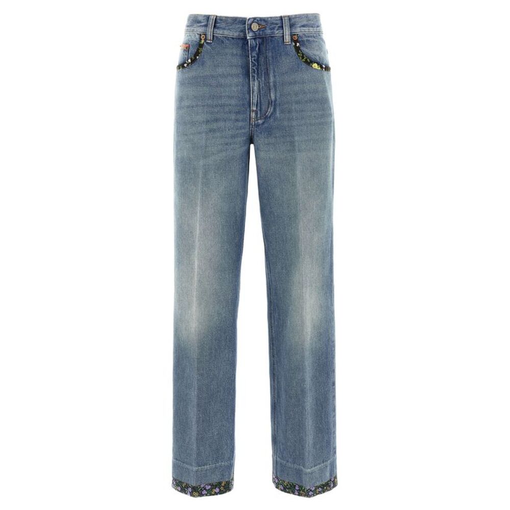 Valentino Garavani Blue Cotton Jeans Women's Denim